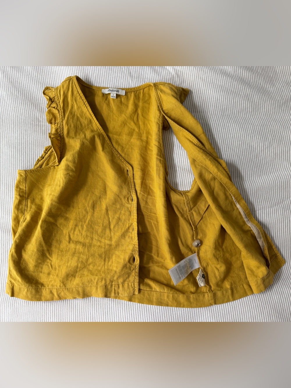 Madewell Button-Front Vest Ruffle-Sleeve - Picture 6 of 7